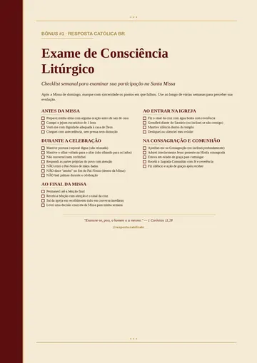 Bônus 1 — Exame de Consciência Litúrgico
