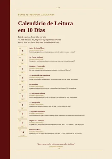 Bônus 3 — Calendário de Leitura em 10 Dias